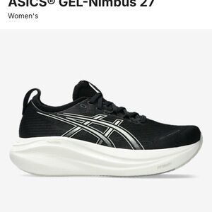ASICS Women's GEL-Nimbus 27 Black and White Athletic Shoes